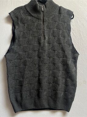 Rodd & Gunn Men's 100% Extrafine Lambswool Cable-Knit Half-Zip Sweater Vest Sz M